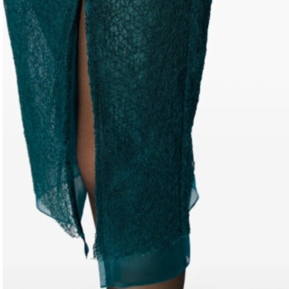 NWOT Jason Wu Collection Double-layered Turquoise Silk Midi Skirt S $1,935 - Picture 8 of 12